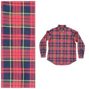 Men's Ralph Lauren Plaid Casual Button Down Shirt L Red Navy Blue